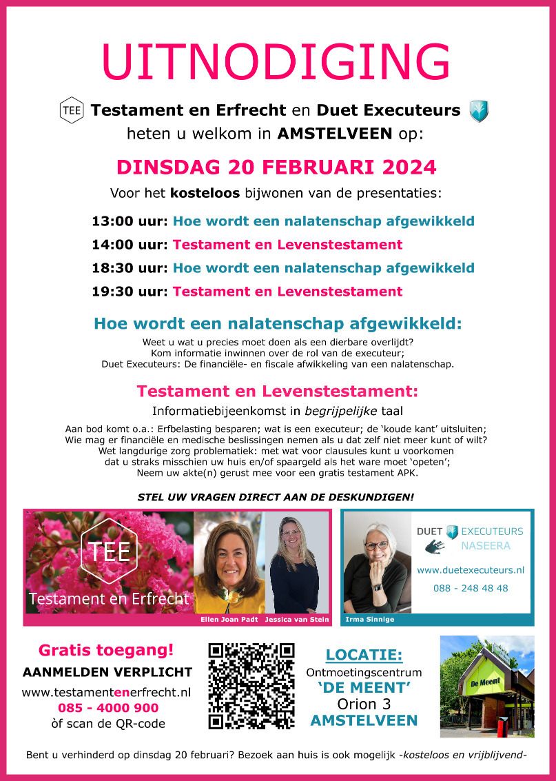 tip OA Debby uitnodiging TEE en DUET 20 feb 7